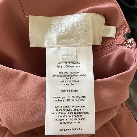 David’s Bridal Bridesmaid Dress, size 8, floor length gown in Desert Coral. - Picture 3 of 5